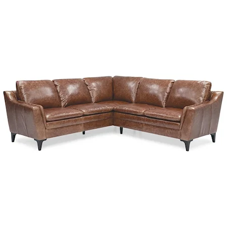 Contemporary 2 Piece Sectional with Interior Arm Padding